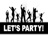 Grafik mit Schriftzug Let's Party